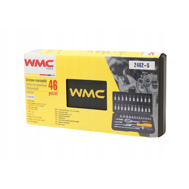 Wmc zestaw kluczy nasadowych 1/4 klucze 46 el