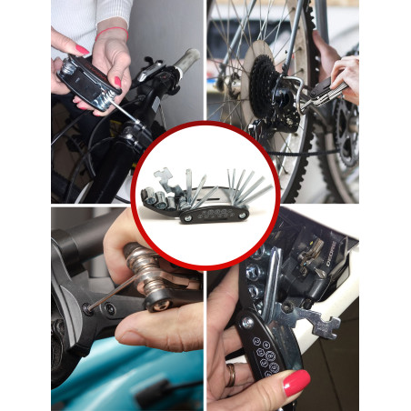 Zestaw naprawczy roweru dętek kół łatki klucz 25w1