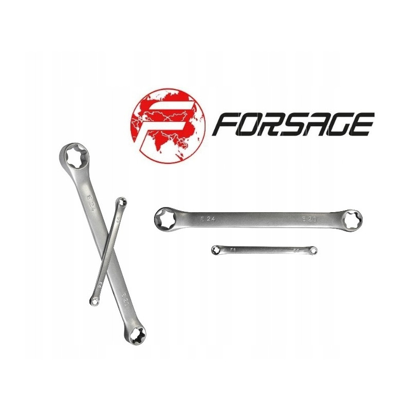 Klucze oczkowe torx 4szt zestaw kluczy e6-e24 crv