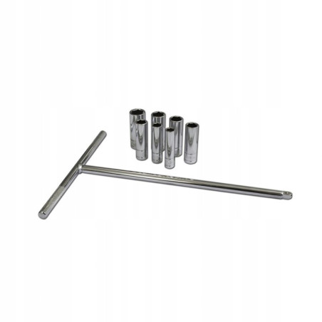 Klucze nasadowe 1/4" 8-14mm, pokrętło