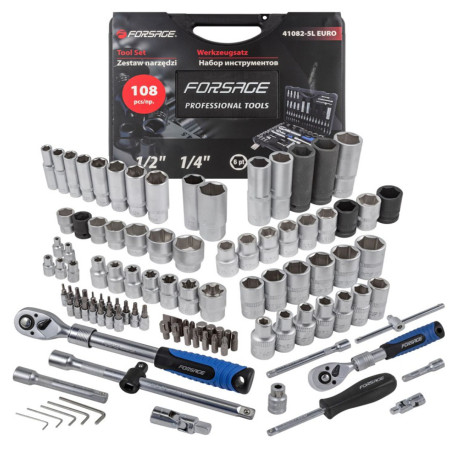 Zestaw narzędzi kluczy 108 el walizka narzędziowa