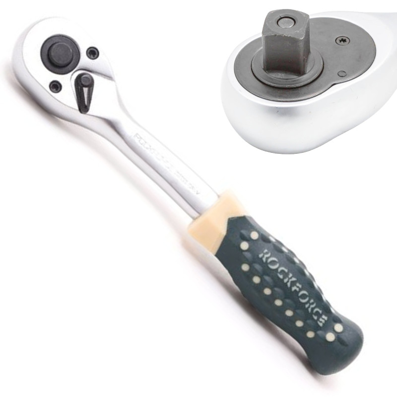 Grzechotka wygięta z gumowym uchwytem 1/4" l-150mm Grzechotka wygięta z gumowym uchwytem 1/4" l-150mm