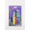 Zestaw narzędzi 10el.bity: ph1,2,3, sl 4,5,6mm, uchwyt bitów 120mm, wkrętaki: ph1x75mm, sl 4x72mm, nóż łamany)