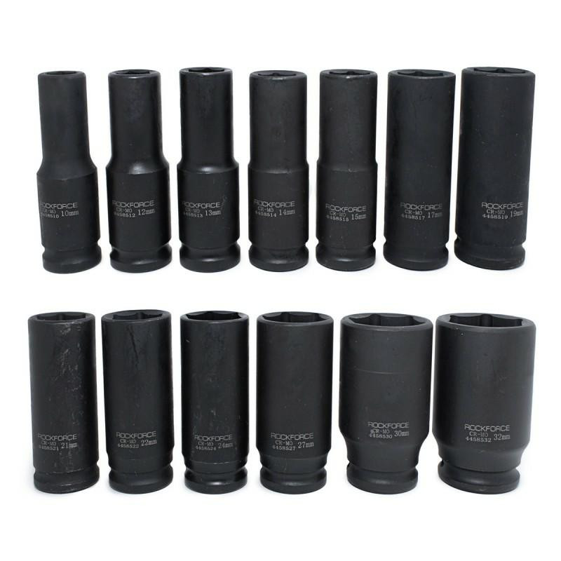 Zestaw nasadek udarowych długich 1/2" 10-32mm nasadki udarowe Rockforce