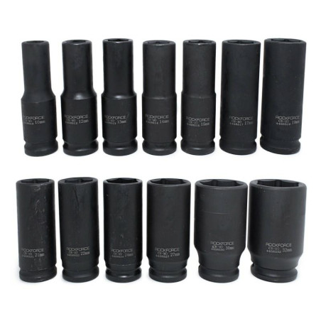 Zestaw nasadek udarowych długich 1/2" 10-32mm nasadki udarowe Rockforce