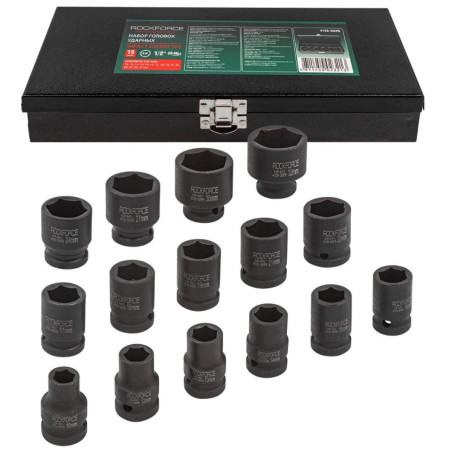 Zestaw nasadek udarowych 1/2" 10-32mm 6-kątne
