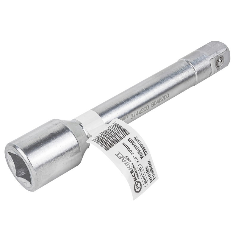 Klucz nasadowy Przedłużka 200mm 3/4" ze stali Cr-V Forcekraft