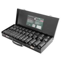 Zestaw nasadek udarowych długich 1/2" 8-32mm 6-kątne