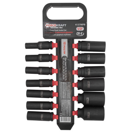Zestaw nasadek udarowych długich 1/2" 10-32mm