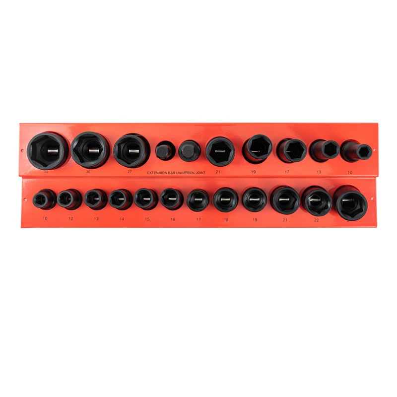 Zestaw nasadek udarowych 1/2" 10-32mm 6-kątne 22el