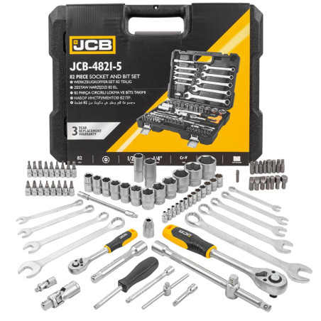 Zestaw klucze nasadki bity 1/2'' 1/4'' 82 el walizka