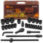 Klucze nasadowe udarowe 3/4'' 17-65mm 6-kątne 26el walizka Klucze nasadowe udarowe 3/4'' 17-65mm 6-kątne 26el walizka
