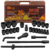 Klucze nasadowe udarowe  3/4'' 17-65mm 6-kątne 26el walizka