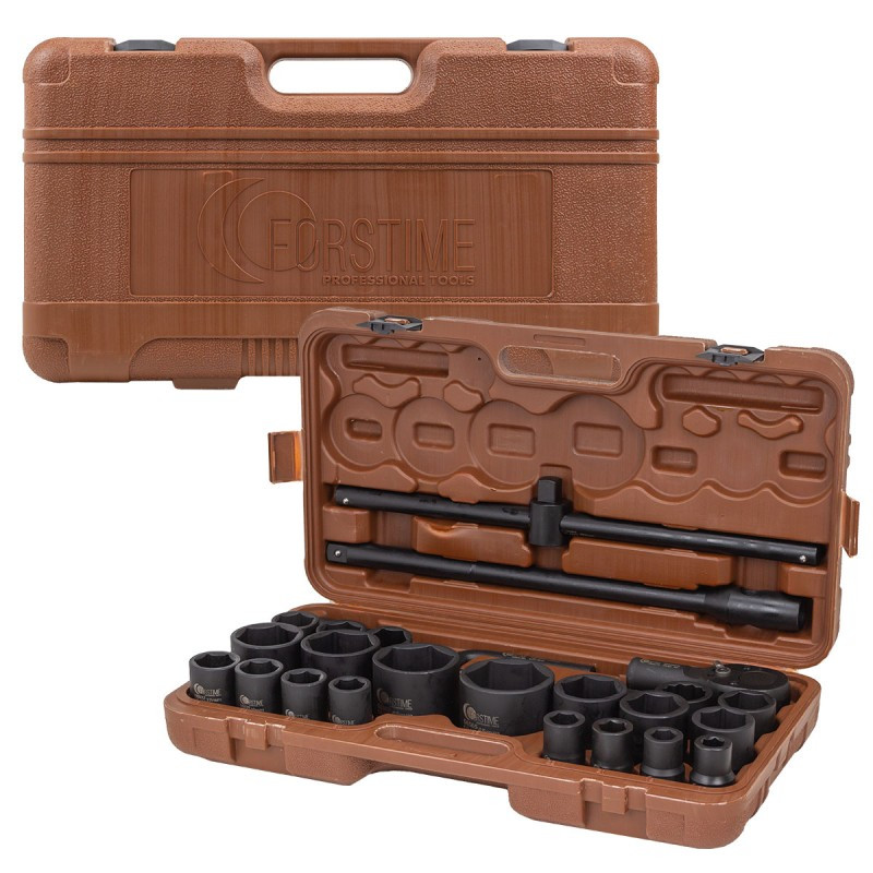 Klucze nasadowe udarowe  3/4'' 17-65mm 6-kątne 26el walizka
