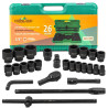Klucze nasadowe udarowe  3/4'' 17-65mm 6-kątne 26el walizka
