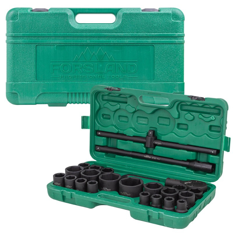 Klucze nasadowe udarowe  3/4'' 17-65mm 6-kątne 26el walizka
