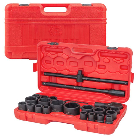 Klucze nasadowe udarowe  3/4'' 17-65mm 6-kątne 26el walizka