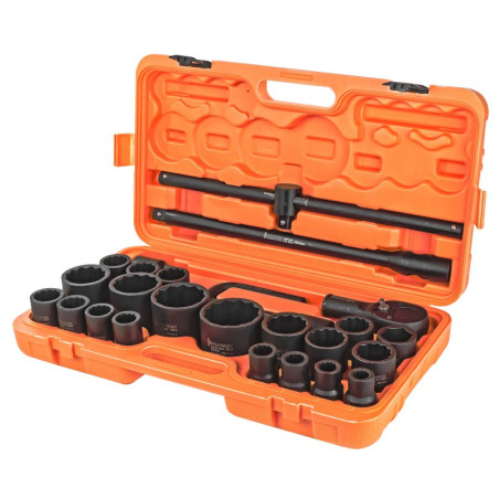 Zestaw nasadek udarowych 3/4" 12-kątne 17-65mm 26el walizka