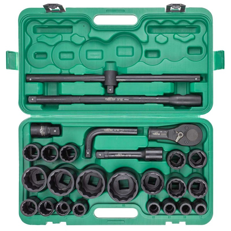 Zestaw nasadek udarowych 3/4" 12-kątne 17-65mm 26el walizka