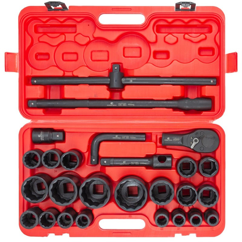 Zestaw nasadek udarowych 3/4" 12-kątne 17-65mm 26el walizka
