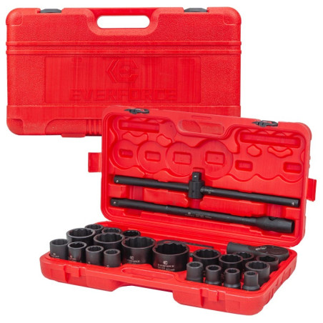 Zestaw nasadek udarowych 3/4" 12-kątne 17-65mm 26el walizka