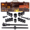 Klucze nasadowe udarowe 3/4'' 21el 6-kątnych 17-50mm walizka