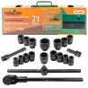 Klucze nasadowe udarowe 3/4'' 21el 6-kątnych 17-50mm walizka