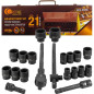 KLUCZE nasadki udarowe 3/4" 21el TIR Zestaw narzędzi 17-50mm 12-kątne
