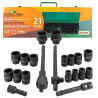 KLUCZE nasadki udarowe 3/4" 21el TIR Zestaw narzędzi 17-50mm 12-kątne