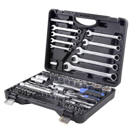 Zestaw klucze nasadki bity 1/2'' 1/4'' 82 el walizka