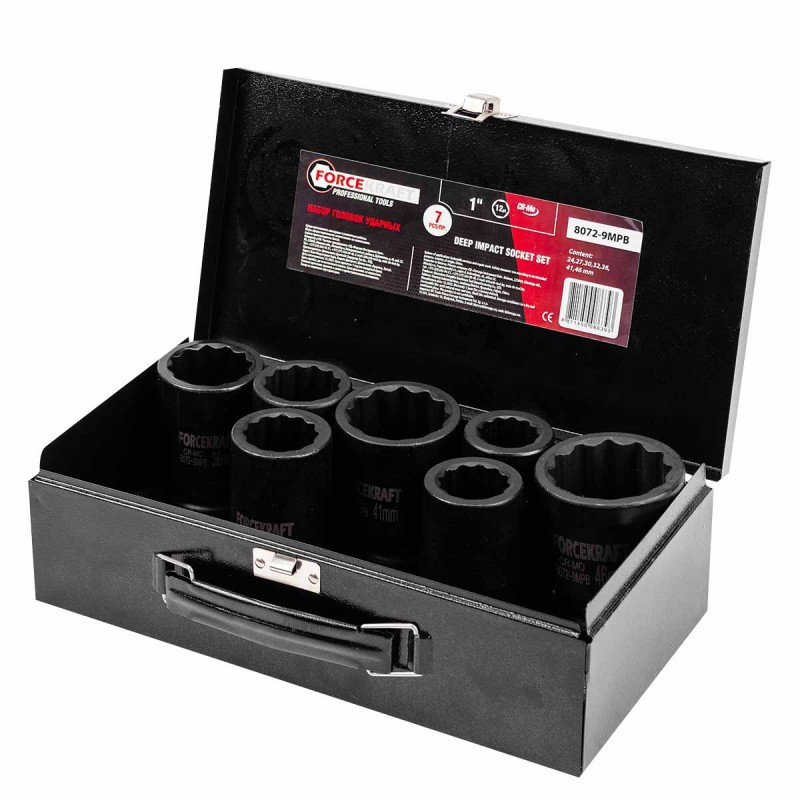 Zestaw nasadek udarowych 1" 24-46mm 12-kątne