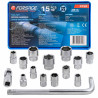 Zestaw nasadek 1/2" 10-32mm 6-kątne 15el
