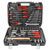 Zestaw narzędzi klucze nasadki bity 1/4" 1/2"  4-32mm 77el walizka