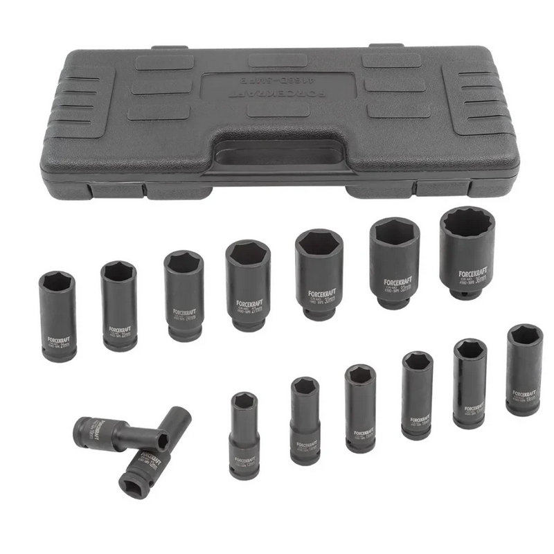 Zestaw nasadek udarowych długich 1/2" 10-36mm 6-kątne