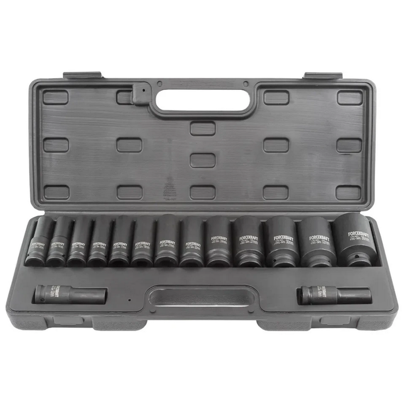 Zestaw nasadek udarowych długich 1/2" 10-36mm 6-kątne