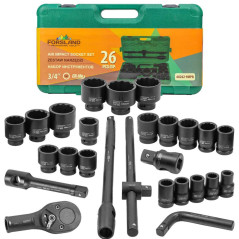 Zestaw nasadek udarowych 3/4" 12-kątne 17-65mm 26el walizka