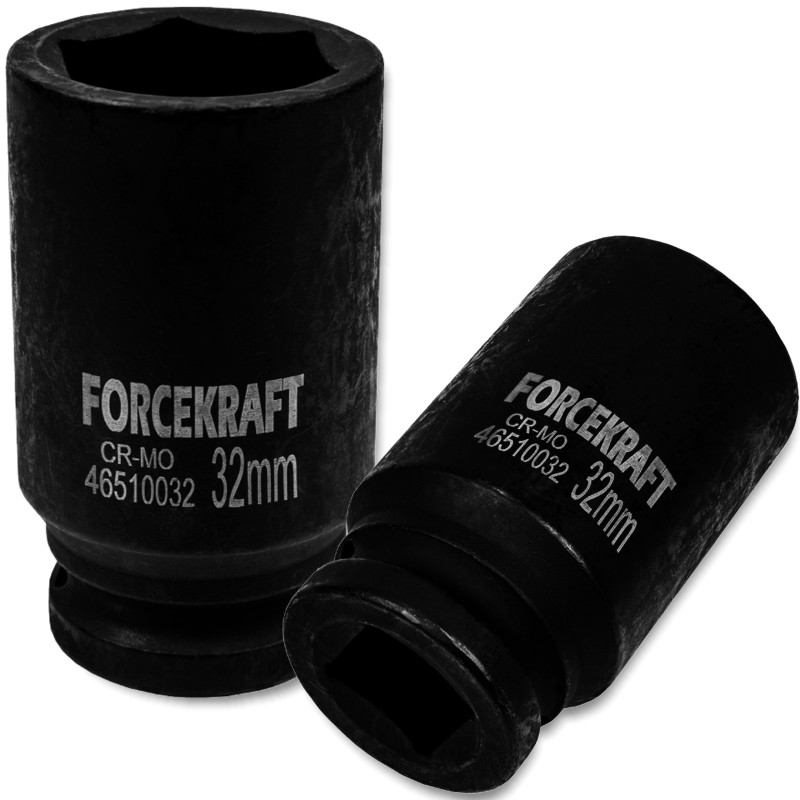 FORCEKRAFT Nasadka udarowa GŁĘBOKA 3/4" 32mm 6-kątna FORCEKRAFT Nasadka udarowa GŁĘBOKA 3/4" 32mm 6-kątna