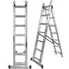 FORCEKRAFT Drabina DWUSTRONNA łączona ALUMINIOWA 2x7 stopni WIELOFUNKCYJNA