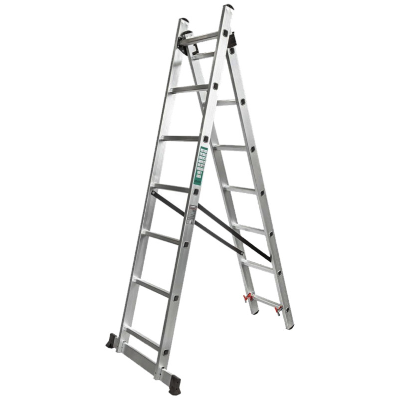 FORCEKRAFT Drabina DWUSTRONNA łączona ALUMINIOWA 2x7 stopni WIELOFUNKCYJNA