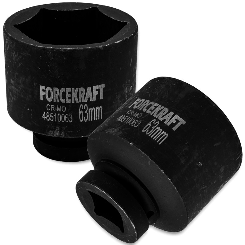 FORCEKRAFT Nasadka udarowa GŁĘBOKA 1" 63mm 6-kątna FORCEKRAFT Nasadka udarowa GŁĘBOKA 1" 63mm 6-kątna