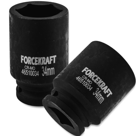 FORCEKRAFT Nasadka udarowa GŁĘBOKA 3/4'' 34 mm 6-kątna