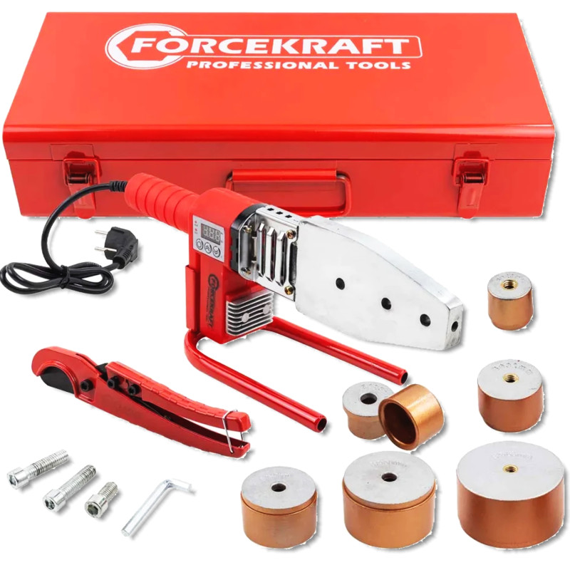 FORCEKRAFT Zgrzewarka do RUR PCV 1000W 6 NASADEK w ZESTAWIE + walizka
