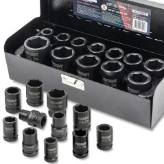 FORCEKRAFT Zestaw NASADEK udarowych 1/2" 13 ELEMENTÓW 6-kątnych (10-24mm)