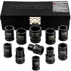 FORCEKRAFT Zestaw NASADEK udarowych 1/2" 13 ELEMENTÓW 6-kątnych (10-24mm)