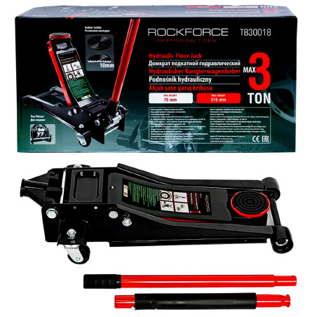 ROCKFORCE Podnośnik niskoprofilowy Lewarek 2-TŁOKI ŻABA 3 tony