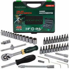 ROCKFORCE Zestaw kluczy nasadowych 1/4" 46 elementów