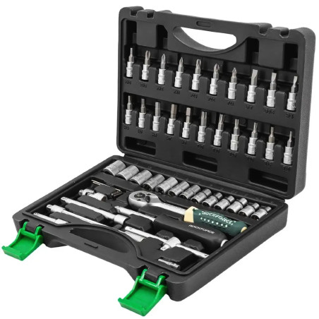 ROCKFORCE Zestaw kluczy nasadowych 1/4" 46 elementów
