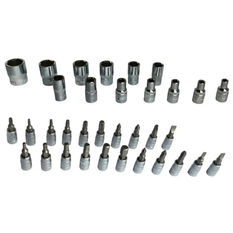 Zestaw kluczy nasadowych nasadek 1/4" PZ PH TORX 46 el. Rockforce