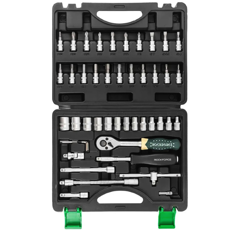 Zestaw kluczy nasadowych nasadek 1/4" PZ PH TORX 46 el. Rockforce