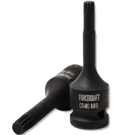 FORCEKRAFT Nasadka UDAROWA głowica bit SPLINE M8 1/2" STAL CR-Mo